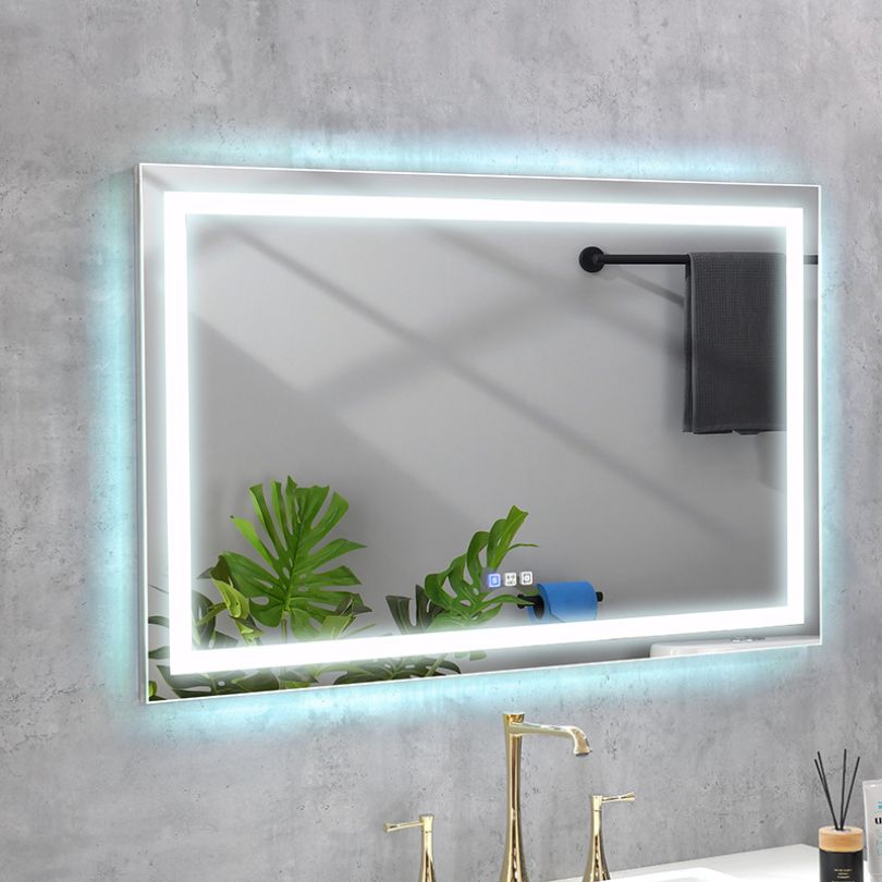 LED Backlit Frameless Bathroom Vanity Mirror with Anti-fog - W60" x H36"