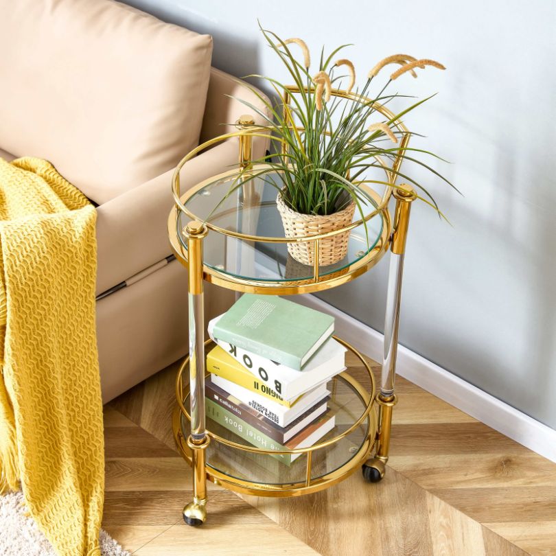 living room and kitchen serving cart