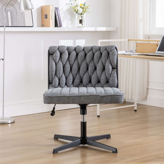 Luxury Grey Swivel Armless Office Chair