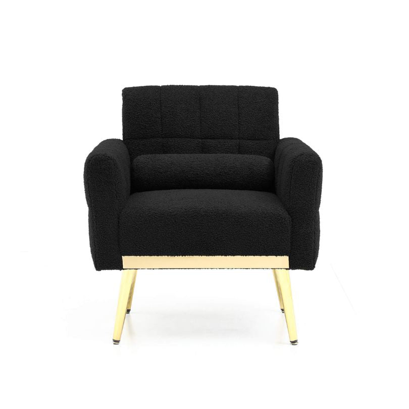 Black accent chair in a white background 