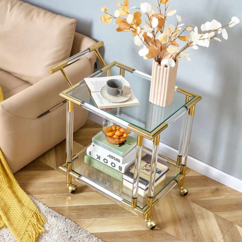 living room and kitchen serving cart