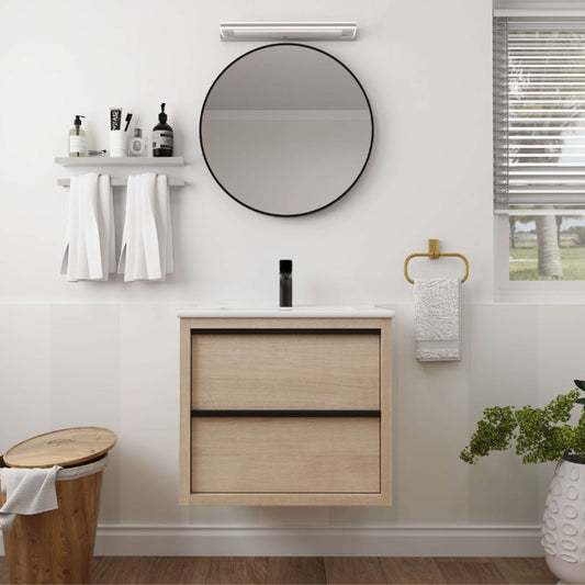 Modern 24" Floating Bathroom Vanity Set with 2 Soft Close Drawers