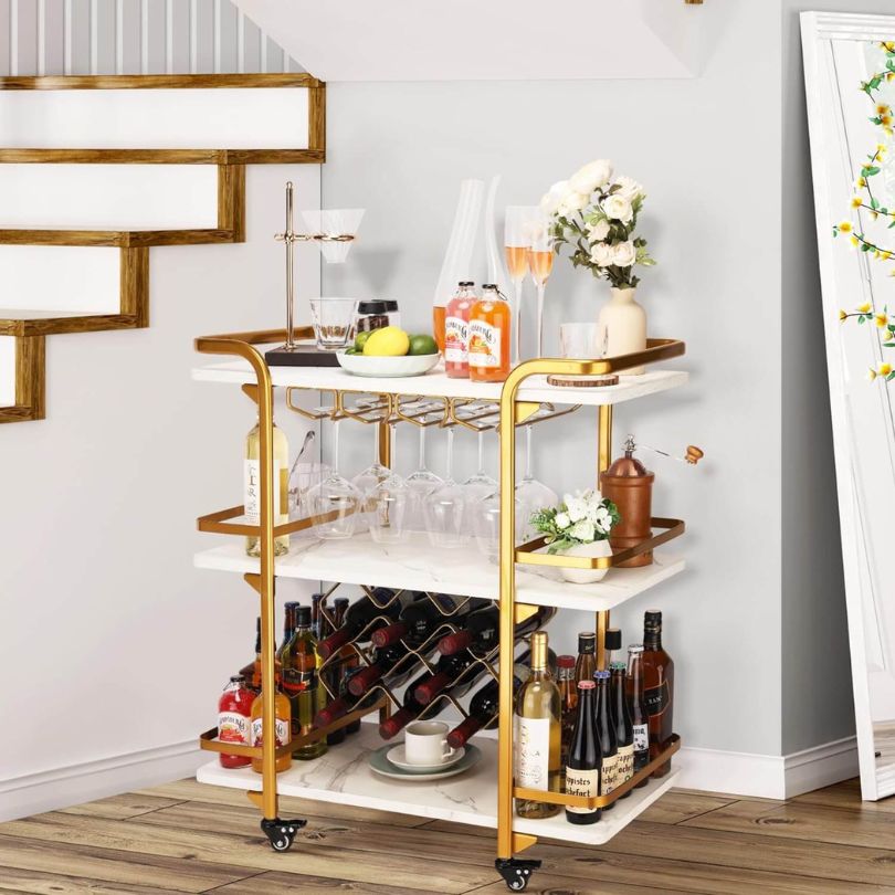 living room and kitchen serving cart