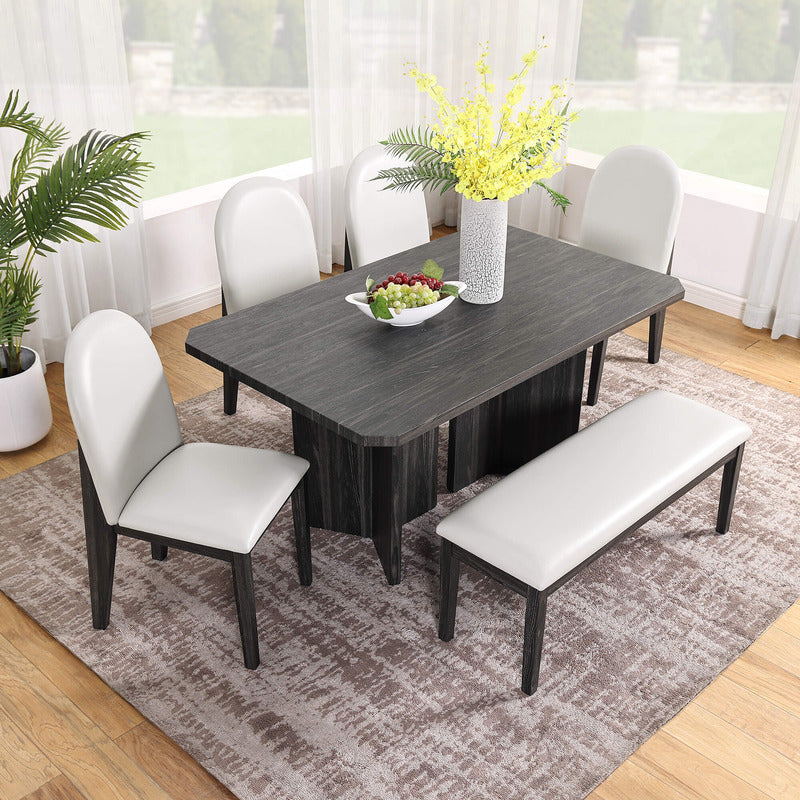 black and white dining room furniture set