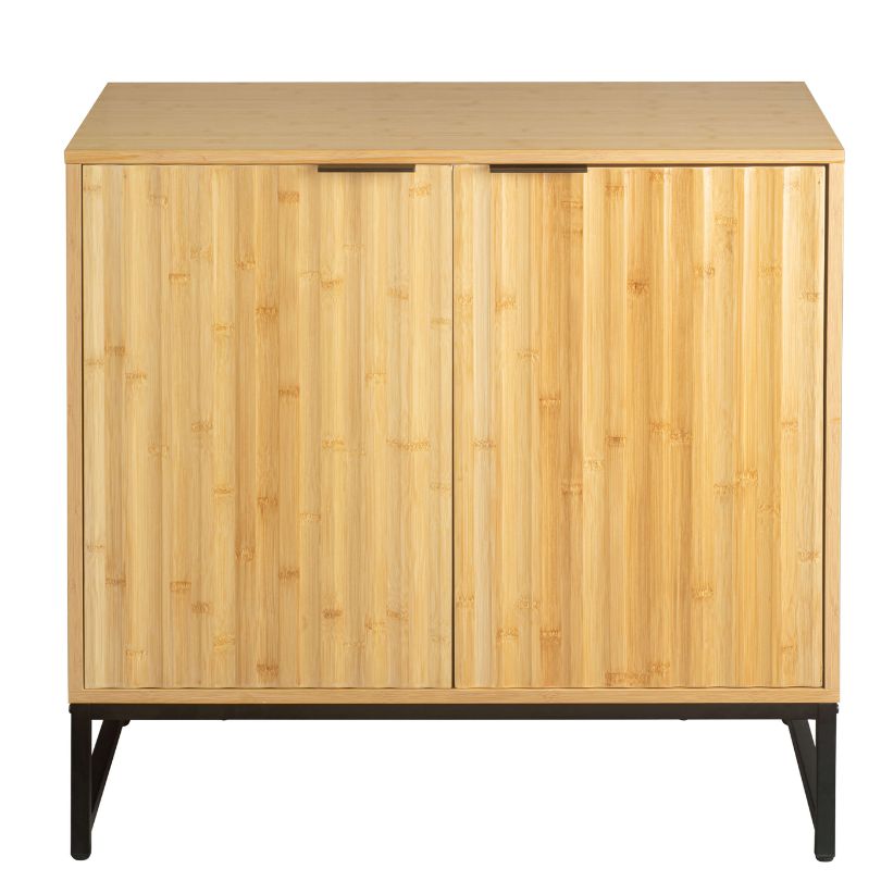 Modern Bamboo 2-Doors Sideboard Cabinet Set