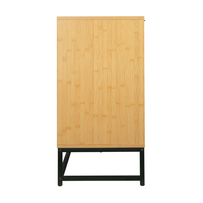 Modern Bamboo 2-Doors Sideboard Cabinet Set