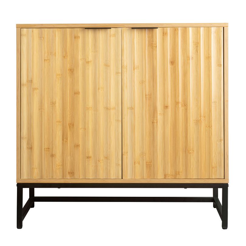 Modern Bamboo 2-Doors Sideboard Cabinet Set