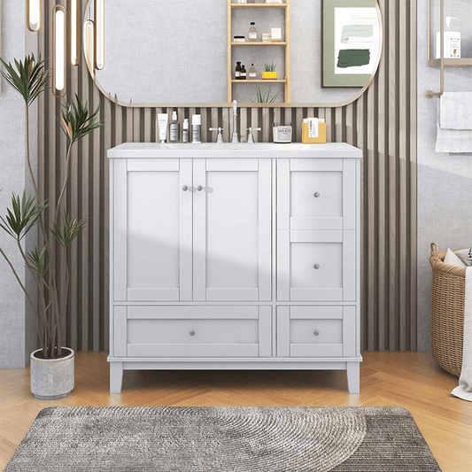 Modern Bathroom Vanity Cabinet with USB Charger