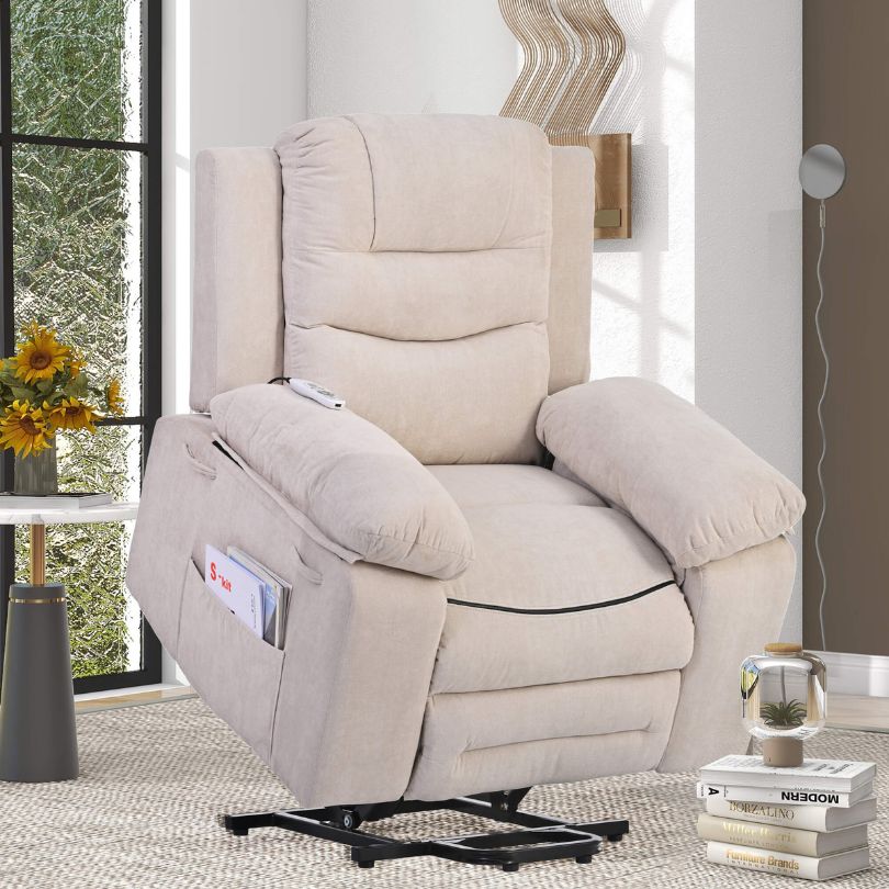 Modern Beige Massage lift Recliner Chair 