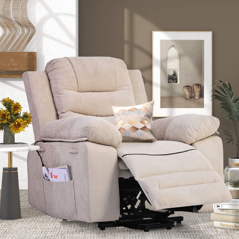 Modern Beige Massage lift Recliner Chair