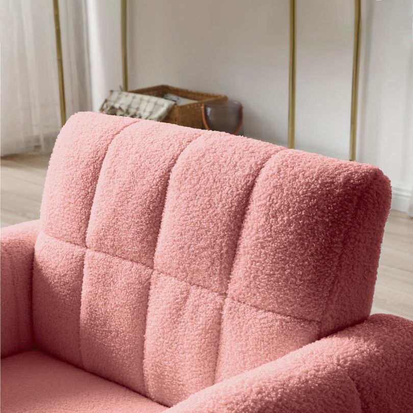 Pink teddy tufted chair 