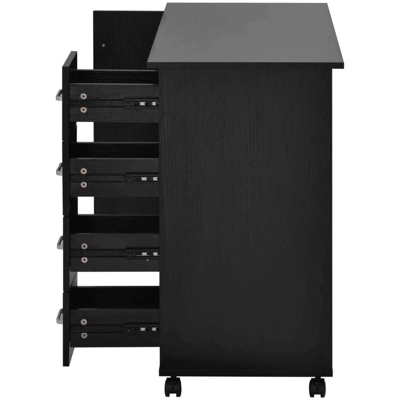 Modern Black Mobile Desk and Craft Center