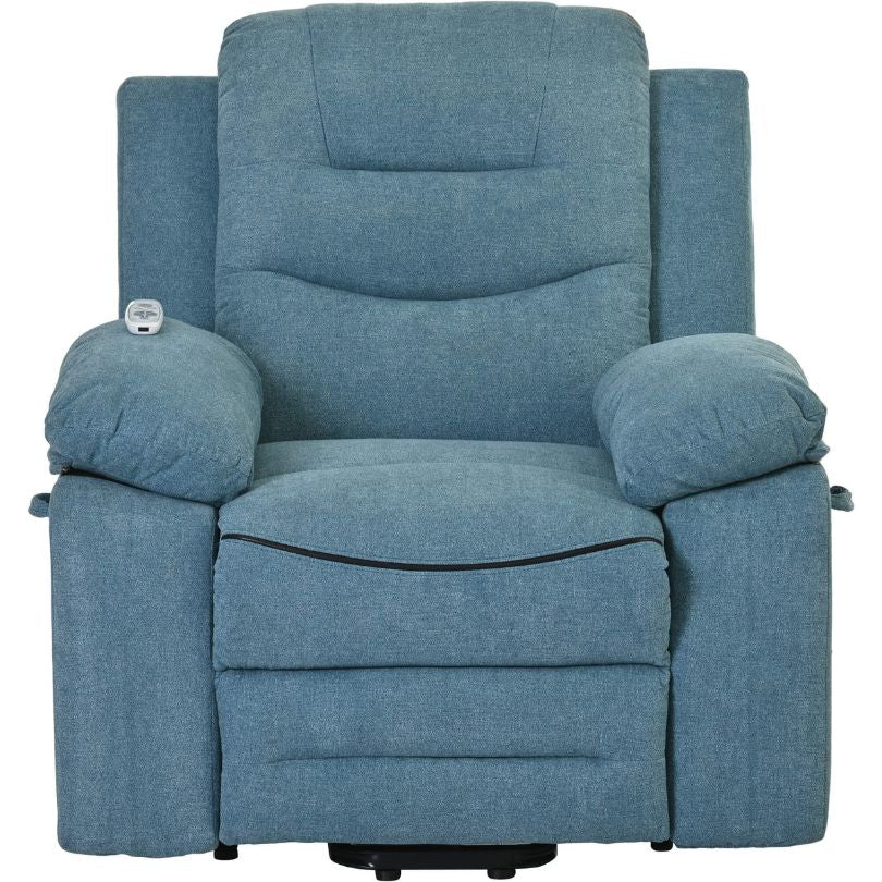 Modern Blue Linen Power Lift Recliner Chair