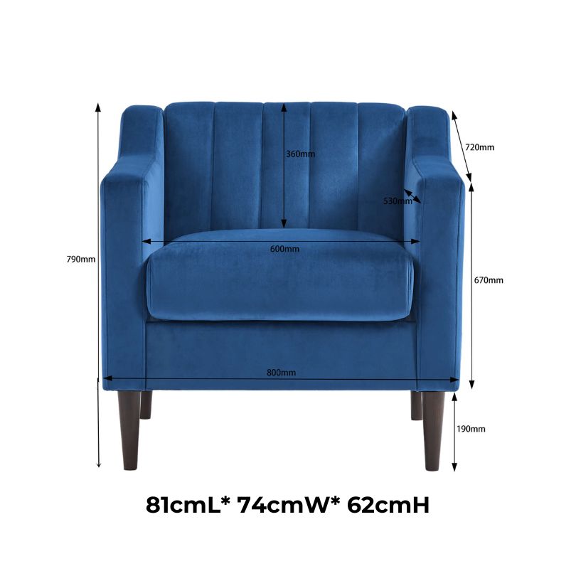 decorative upholstered single sofa