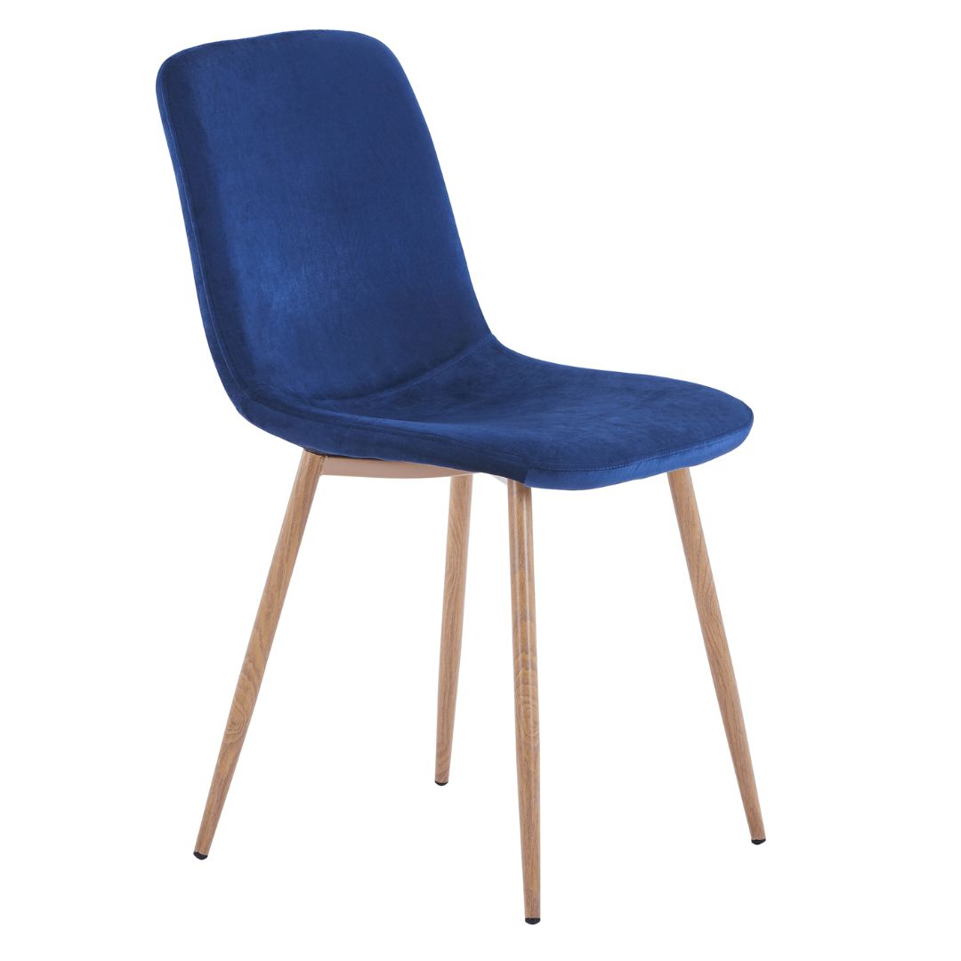 Modern Blue Velvet Kitchen Dining Chair