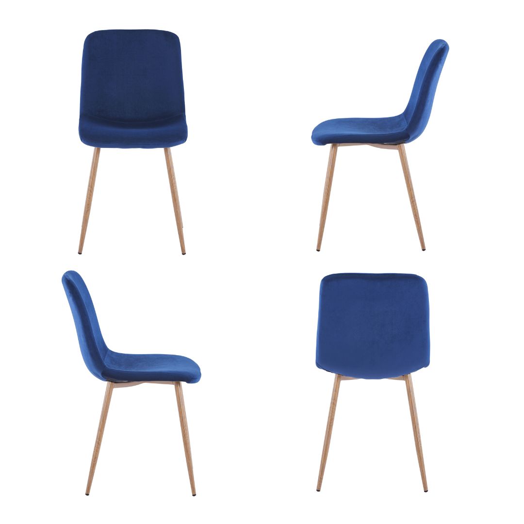 Modern Blue Velvet Kitchen Dining Chair