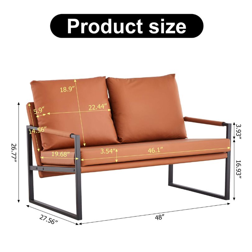 A dimension Image of the Modern Two-seater sofa