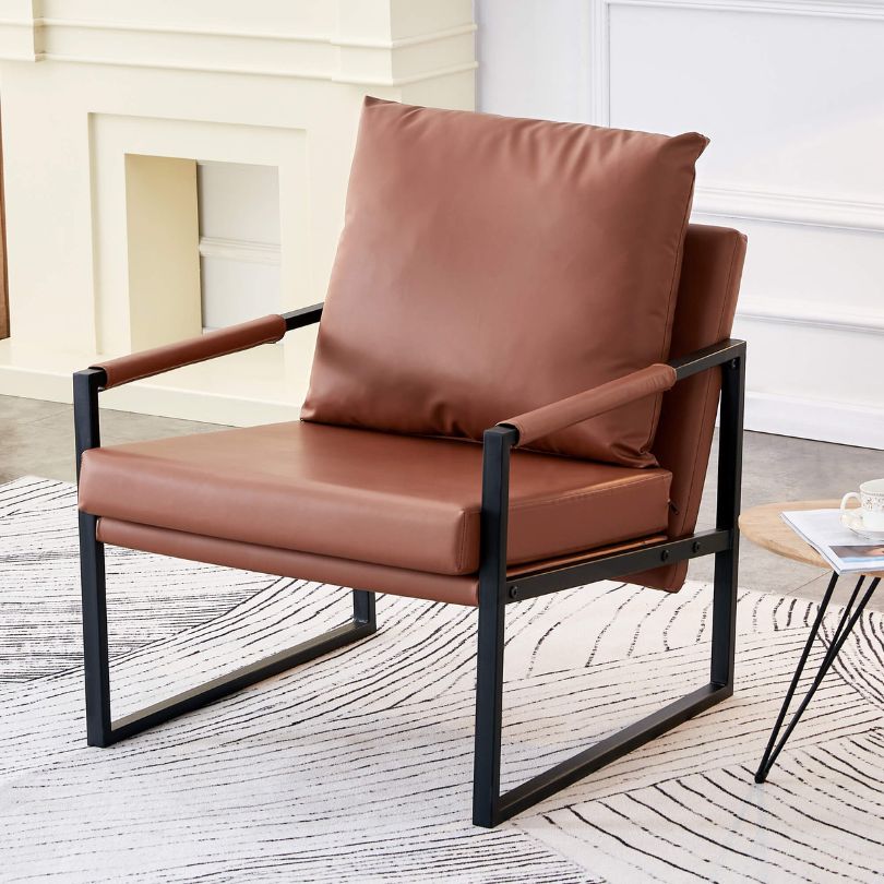 A close image of the single armchair Metal Frame