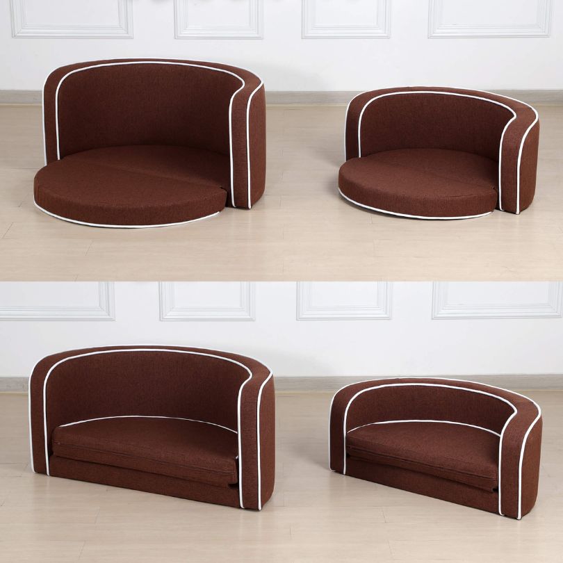 Modern Brown Pet Sofa Bed with Cushion