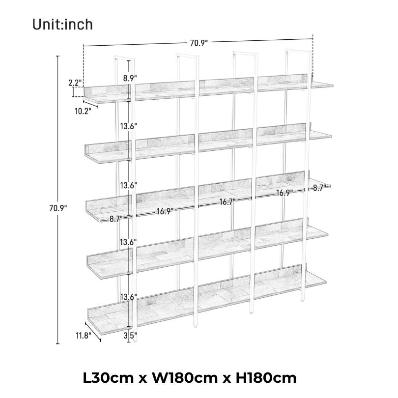 wooden freestanding tall bookshelf