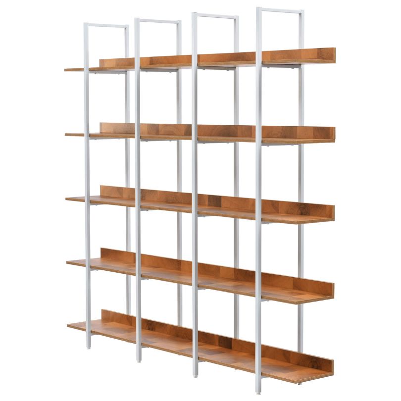 wooden freestanding tall bookshelf