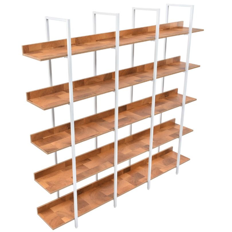 wooden freestanding tall bookshelf