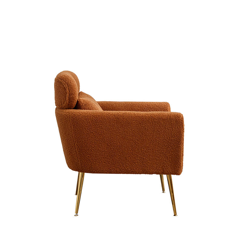 Modern Caramel Boucle Accent Chair