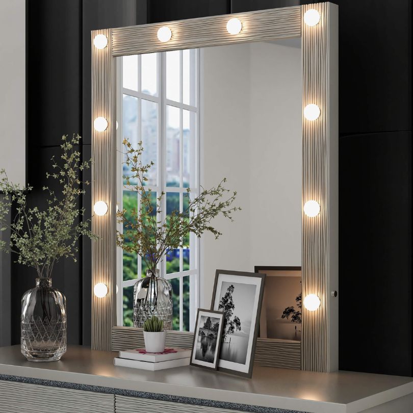 stylish vanity lighted mirror