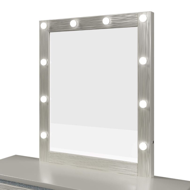 Modern Champagne Silver Mirror with LED Lights