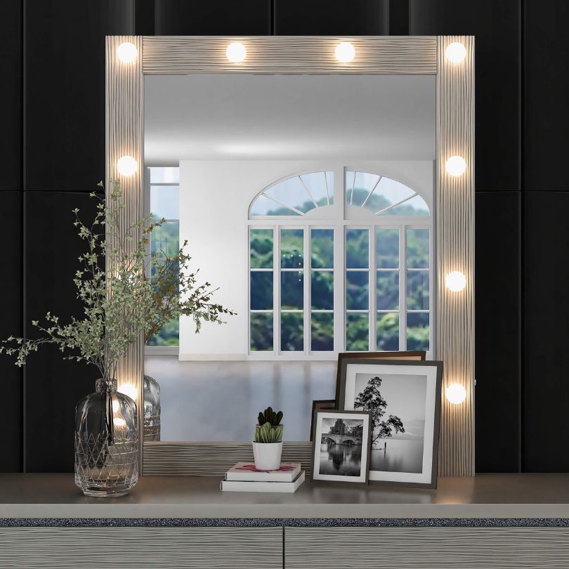 stylish vanity lighted mirror