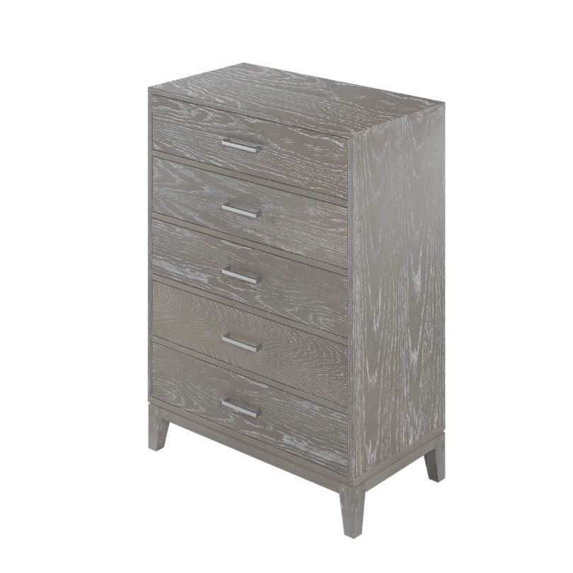 Modern Concise Grey Wood Five-Drawer Chest