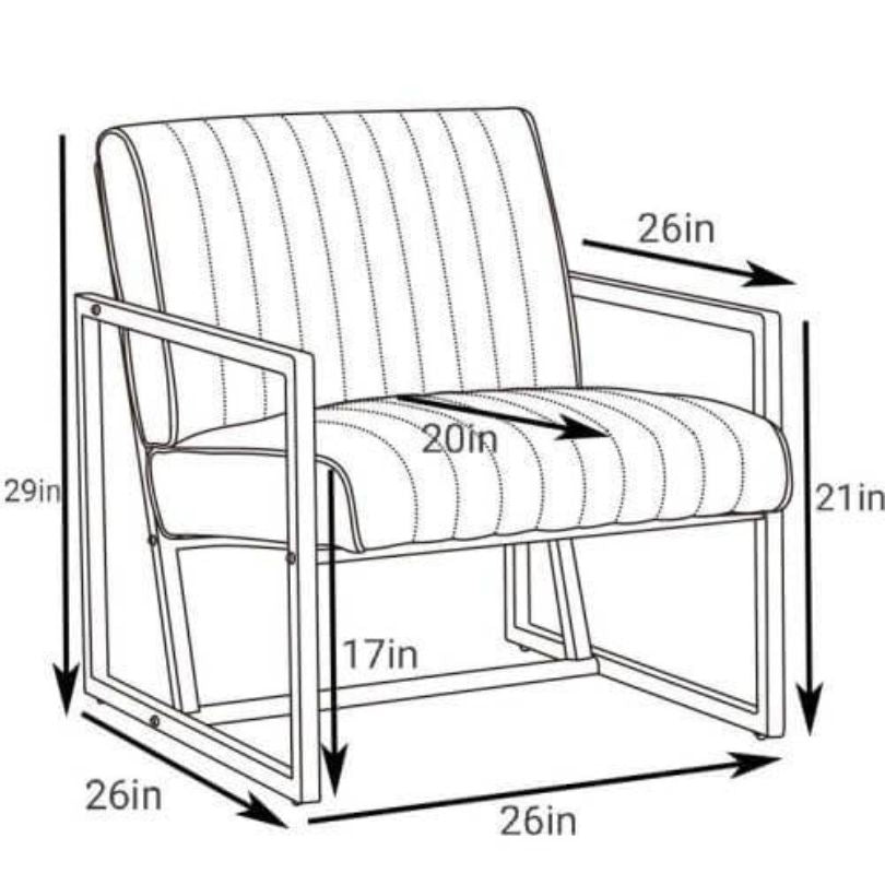 A dimension Image of the Modern Design Grey Steel Armchair