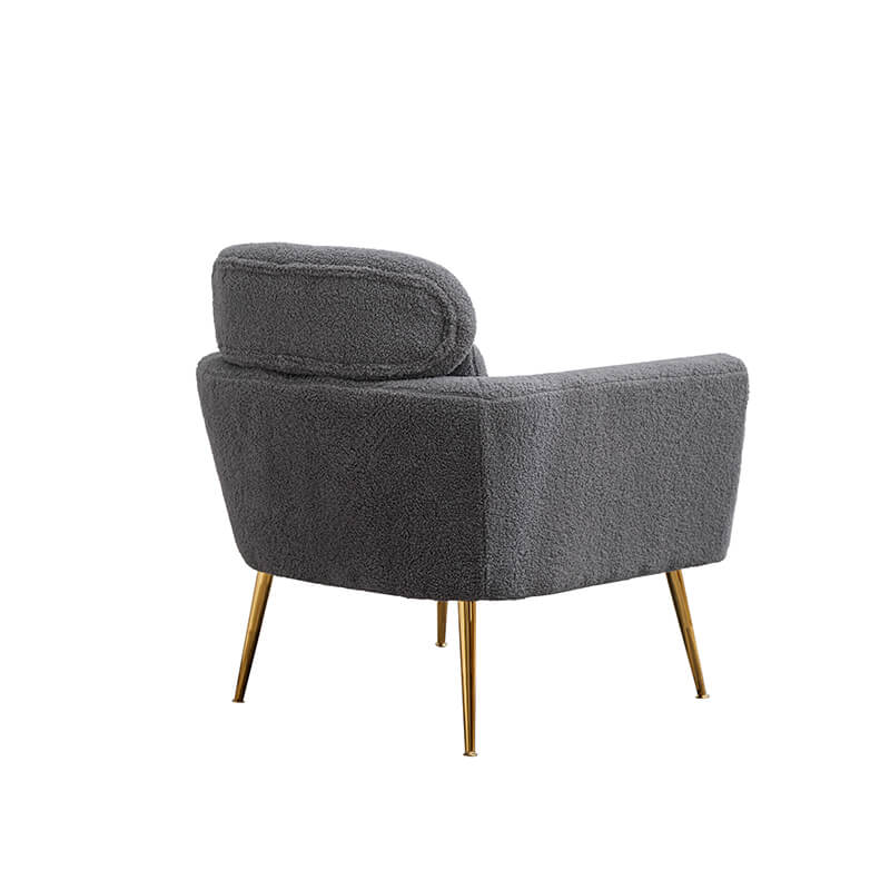 Modern Gray Boucle Accent Chair