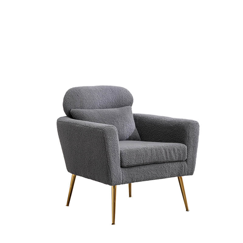 Modern Gray Boucle Accent Chair