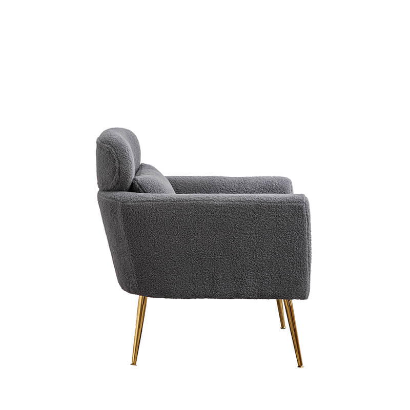 Modern Gray Boucle Accent Chair