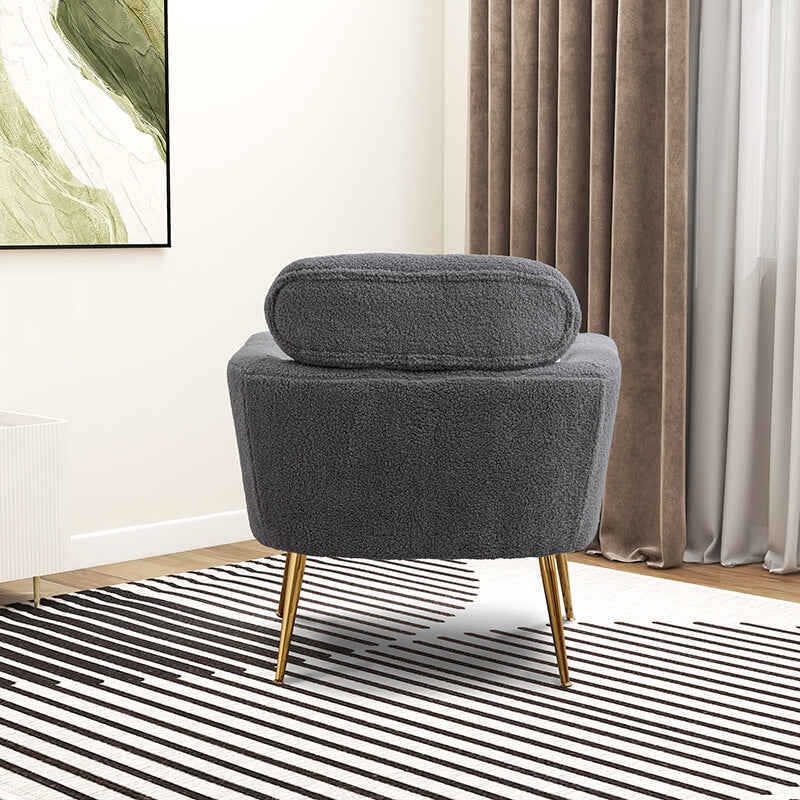 Modern Gray Boucle Accent Chair