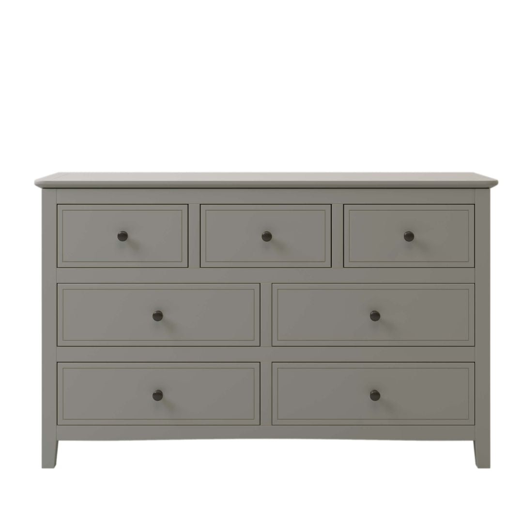 Modern Gray Solid wood 7-Drawer Dresser in a white background