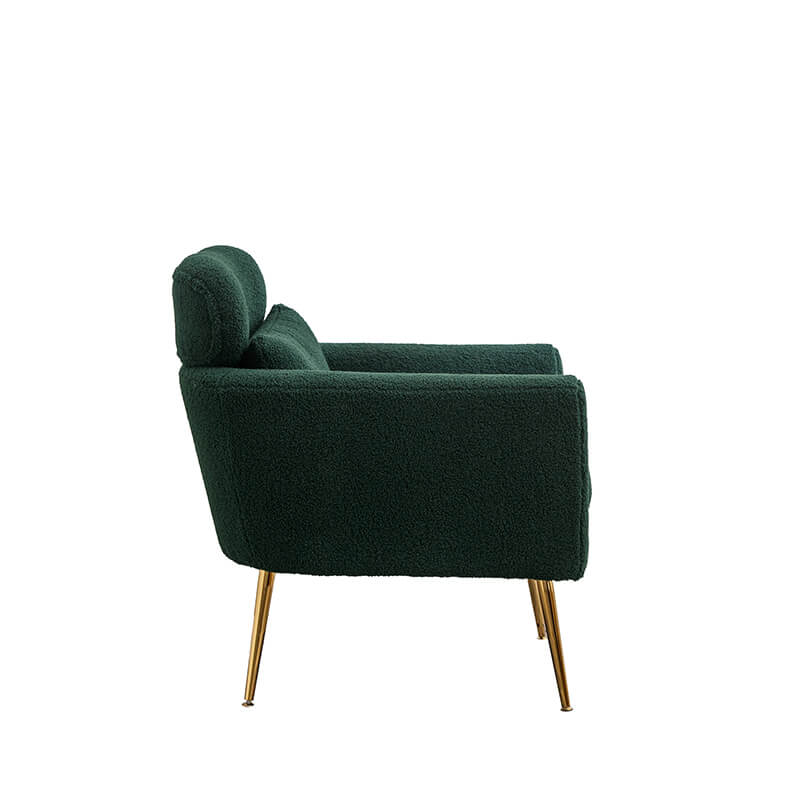 Modern Green Boucle Accent Chair