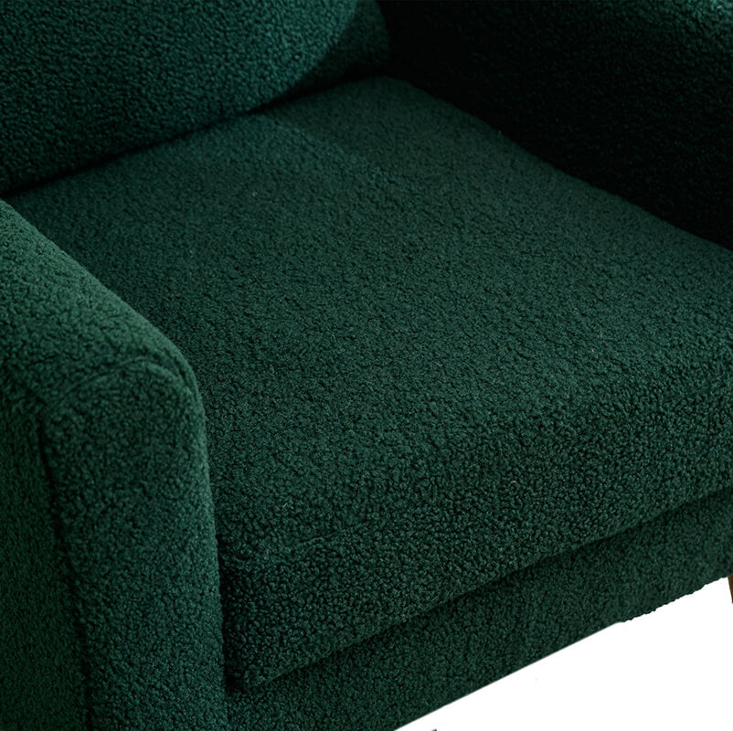 Modern Green Boucle Accent Chair