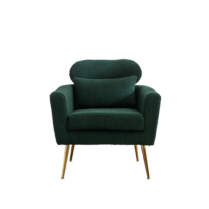 Modern Green Boucle Accent Chair