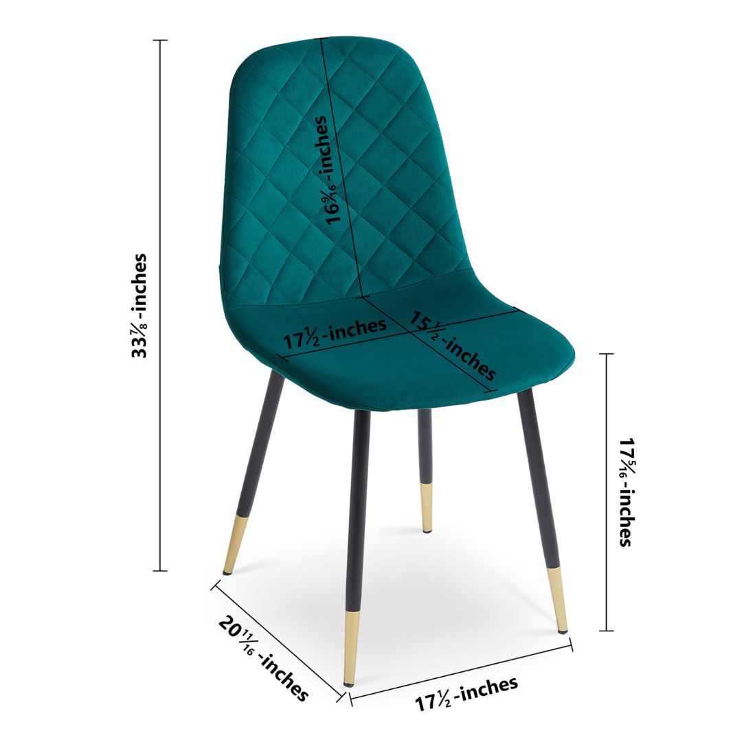 Modern Green Tufted Velvet Dining Chair 2pcs