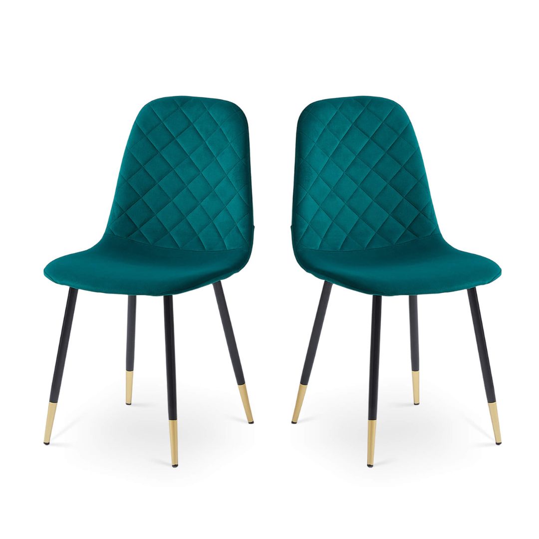 Modern Green Tufted Velvet Dining Chair 2pcs