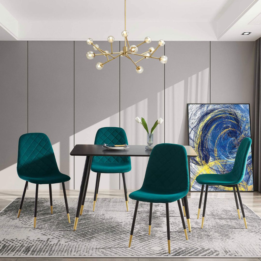 Modern Green Tufted Velvet Dining Chair 2pcs