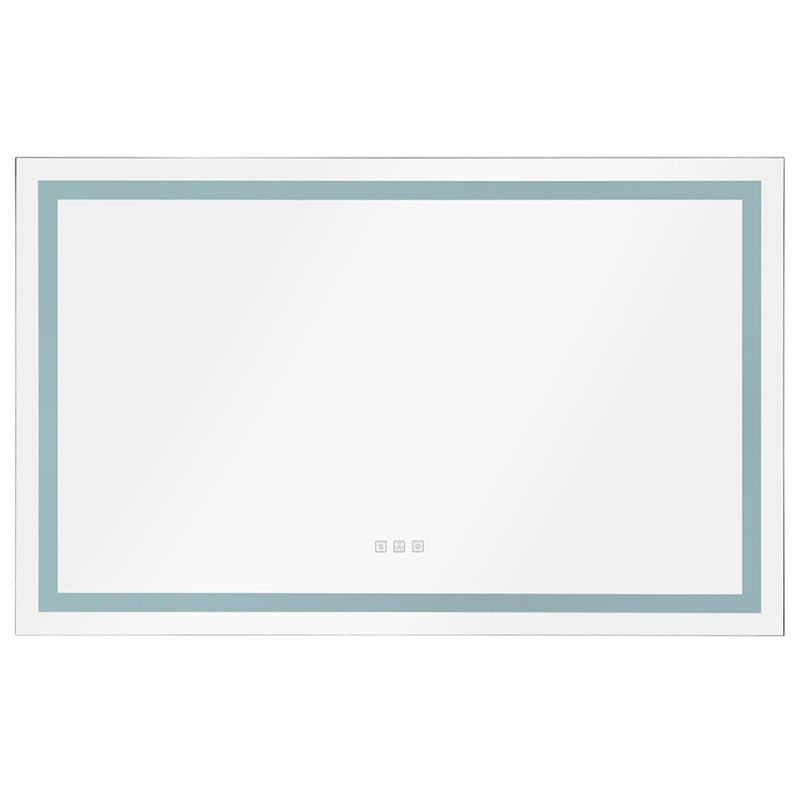 LED Backlit Frameless Bathroom Vanity Mirror with Anti-fog - W60" x H36"