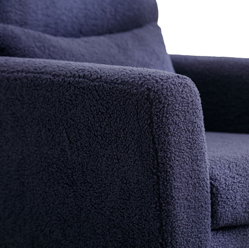 Modern Navy Boucle Accent Chair