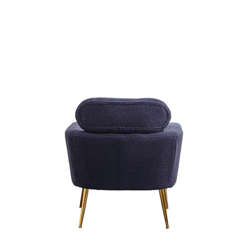 Modern Navy Boucle Accent Chair