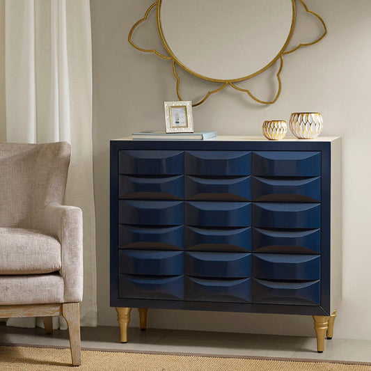 Modern Navy Rubrix 3-drawer Chest