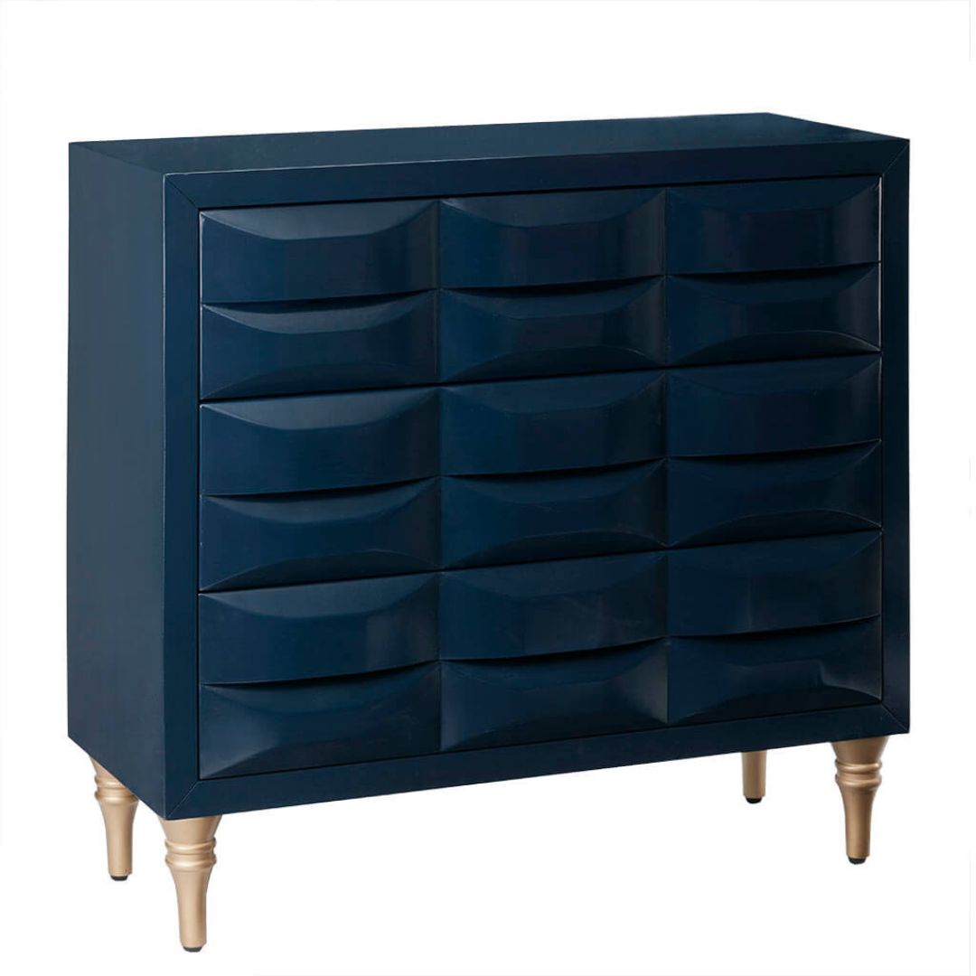 Modern Navy Rubrix 3-drawer Chest