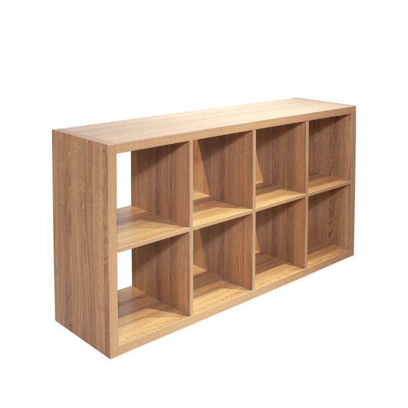 Modern Walnut Wood 8-Cube Storage Organiser