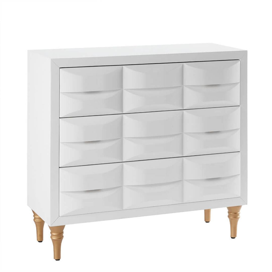 Modern White Rubrix 3-drawer Chest